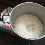 家の中でコッヘルでお米を炊いてみました